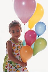 Happy Girl with Balloons
